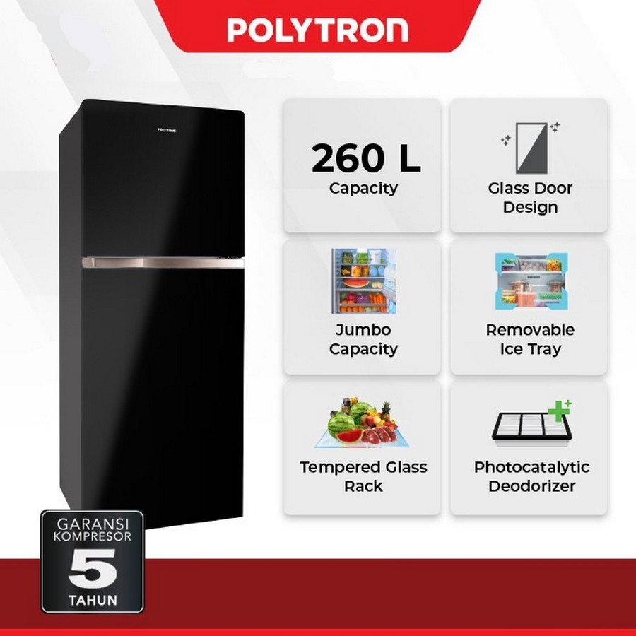 Kulkas 2 Pintu Belleza Jumbo 260 Liter PRW 29MN - depan